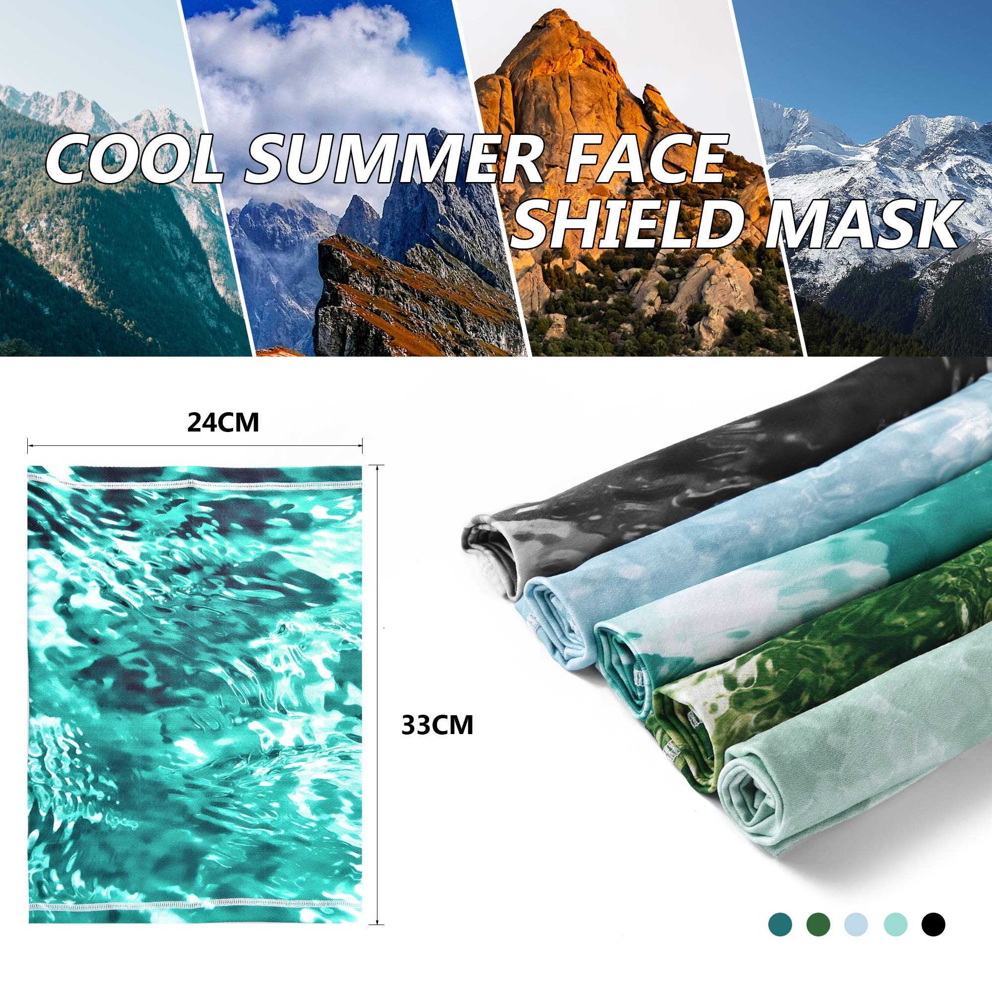 MCTi UV Neck Gaiter Mask, UPF 50 Bandana Balaclava Face Mask Breathable Cooling Sun Summer for Fishing Running 2 Packed … - Image 6